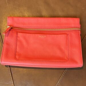 Isaac Mizrahi coral Leather clutch